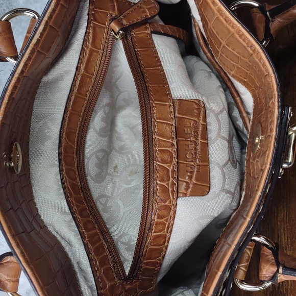 Michael Kors Canvas/Leather "Hamilton" Satchel Bag - Picture 9 of 16